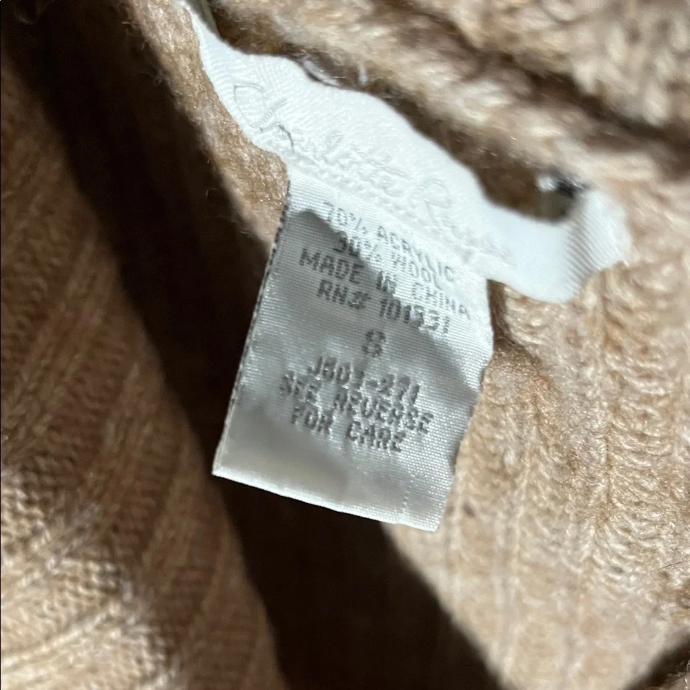 Cozy Charlotte Russe Tan and Cream Marled Women's Sweater - Picture 3 of 9